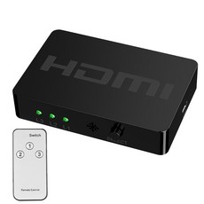 hdmi 3 port switch 3x1 4kx2k switcher selector in 1 out adapter with ir remote control for pc, 없음, 1개