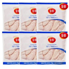 올품 IQF 닭가슴살 슬라이스 1kg x 6봉, 6개