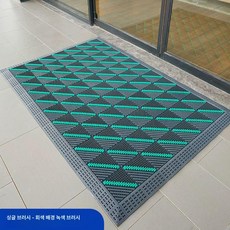 겨울 눈 실외 발판 출입문 다용도 건물 학교 로비, G.암호화 회색 블록 녹색 브러시