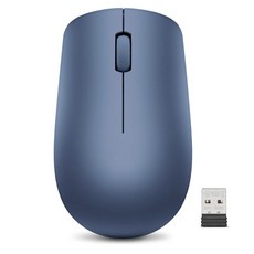Lenovo 배터리가 있는 530 무선 마우스 2.4GHz 나노 USB 1200 DPI 광학 센서 왼손 또는 오른손을 위한 인체 공학적 경량 GY50Z18988 아몬드, Abyss Blue