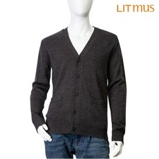 리트머스 리트머스 공용 솔리드 니트 가디건 차콜