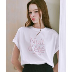 론론 NUIT D ETE 티셔츠 화이트 핑크