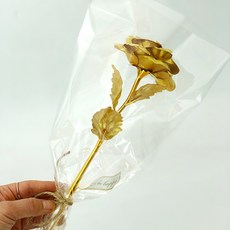 DH프리마 홀로그램 장미 금장미 꽃다발 크리스탈 꽃 기념일 선물 패키지 카네이션 꽃 어버이날 인테리어소품 성년의날 로즈데이 결혼기념일 촬영소품 인테리어 조화, 02.금장미 꽃다발 1P
