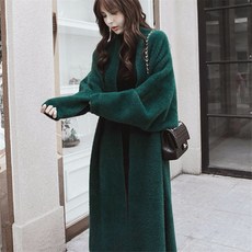 가을 코디 니트 앙고라 롱 가디건 L-M3