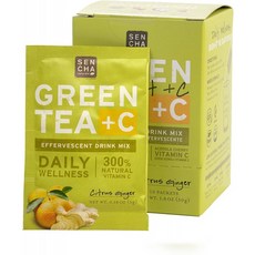 Sencha Naturals 녹차 + C 감귤류 생강 10 패킷 상자 | 유기 말차 산화 방지제 비타민 C 오렌지 껍