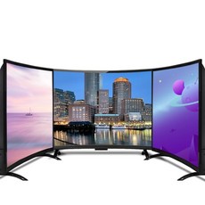 55인치 곡면 tv 화면 hd 4k 텔레비전 스마트 led tv 곡면 55, 검은색