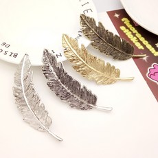 두건 여자 패션 빈티지 우아한 잎 깃털 헤어 클립 헤어핀 바레트 머리띠 파티 장식 레이디 액세서리