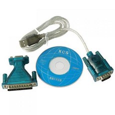 USB 2.0에서 직렬 DB 9핀 RS232 + 25핀 어댑터 케이블 변환기 Win 7 XP, 한개옵션0