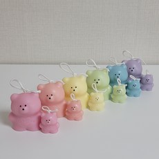 미니 츄잉곰 캔들 1p 사랑스러운 럽유곰 귀여운 캔들 작은 선물 연말선물 / 무료 선물포장, 옐로우, 잉글리쉬 페어 & 프리지아