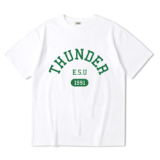 ESU 남녀공용 썬더 반팔티 대학 미국 THUNDER 캐쥬얼 티셔츠