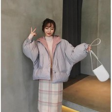 디자인감 양면 아우터 여동 루즈핏 캐주얼 길거리 튀김 점퍼 패딩 베이커리 도톰