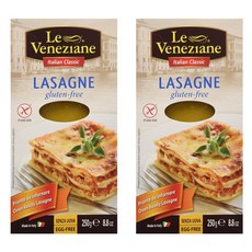 Le Veneziane Gluten Free Lasagne Sheets 글루텐 프리 라자냐 시트 에그프리 8.8oz(250g) 2팩, 단일상품