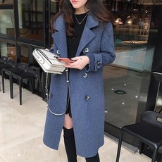 롱코트 양면 캐시미어 코트 여성 2020년정품 보통길이 럭셔리 알파카 트렌치형 양면모직 미지물외투
