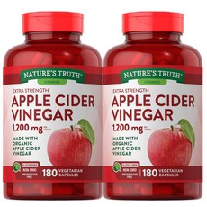 네이처스 트루스 애플 사이다 식초 1200mg 200캡슐 Nature's Truth Apple Cider Vinegar, 2개, 180정