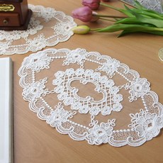 다용도 레이스 스타일 매트 1P 테이블 고품질 선반 데, 화이트, 1개, 화이트