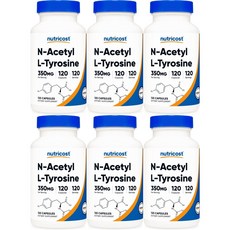 뉴트리코스트 N 아세틸 엘 티로신 350mg, 120정, 6개