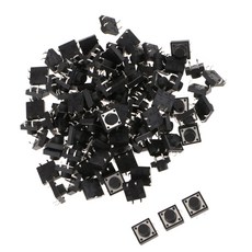STK새로운 12x12x7mm 마이크로 순간 촉각 푸시 버튼 스위치 팩 100 개 - 검정색, 1개