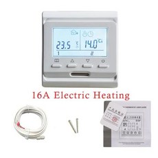 방 온도 조절기 220V LCD 프로그래밍 가능 전기 디지털 바닥 난방 공기 따뜻한 컨트롤러 1 개, 2) Electric Heating