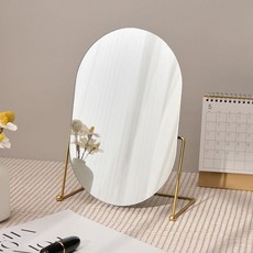 샵라인 메탈 프레임 아치형 타원 탁상거울 2종, shopline-0001(골드)