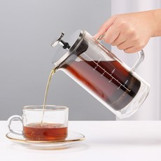 커빙 더블 글라스 프렌치프레스 400ml 핸드드립세트 내열 유리 커피프레스기 커피여과기, 1개
