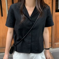 린넨크롭셔츠