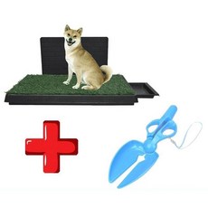  잔디배변판 배변 패드 인조잔디 빨아쓰는 배변판, 벽포함 배변판+변처리 집게 