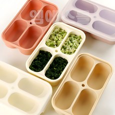베베픽 다용도 실리콘 밀폐큐브 이유식 얼음틀, 코랄레드 60ml X 4구, 1개, 60ml