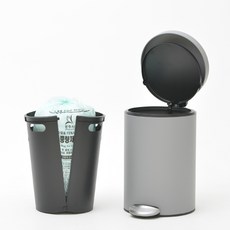 키펙스 듀얼캡 페달휴지통 종량제 10L, 무광그레이