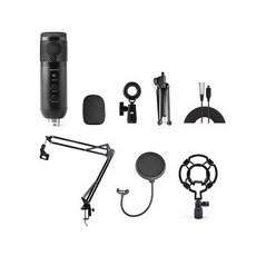 아리스노보 USB 방송용 콘덴서 마이크 풀패키지 100-200, 쿠팡 콘덴서 마이크 접이식 풀패키지 200 블랙