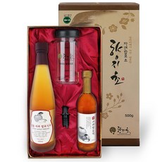 케이앤핫 [향지촌] 달콤발효세트 1호(달콤사과 500+사과발효액 250+보틀+푸어러), 1세트