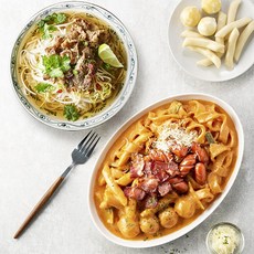 애슐리 토핑듬뿍 로제떡볶이+우삼겹 듬뿍 베트남 쌀국수 (총 4인분) 홈파티 밀키트 세트