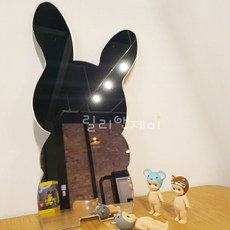 릴리앤제이 아크릴 거울 어린이 유아 벽 붙이는 욕실 안전 토끼 곰 베이비룸 키즈룸 동물 병풍 디자인, 7.배둥이 토끼