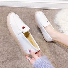직구갤러리 단화캐주얼로퍼 옥스포드 믿창 화이트 미니 여성 기모 융 겨울 가을 간호사신발 소프트 밑창 논슬립 미끄럼방지