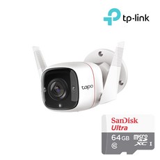 TP-LINK TAPO C310 3MP 실내 실외 방수 유무선CCTV IP카메라, TAPO C310+SD CARD 64GB, 1개