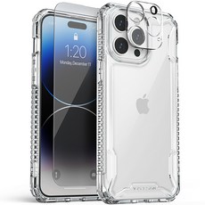 베루스 아이폰14 프로 맥스 투명 휴대폰 케이스 테라가드 크리스탈 강화유리 액정보호필름 1매 + 카메라보호필름