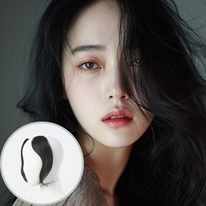 에이플랫 100% 인모 옆머리가발 앞머리 똑딱이 붙임머리 숱많은버전 3컬러 2피스세트 AF005, 라이트브라운, 1개 - 인모피스