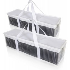 Besti CD Storage Bag - 음악 디스크용 2-Pack Clear Plastic Holder 케이스 - 튼튼한 스티치 강력한 핸들 96개의 앨범 &amp, 단일옵션