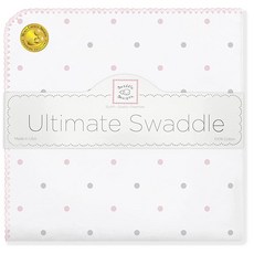 스와들디자인 SwaddleDesigns Ultimate Winter Swaddle XL Receiving 담요 미국산 프리미엄 면 플란넬 파스텔 핑크 도트 (Mom's Ch