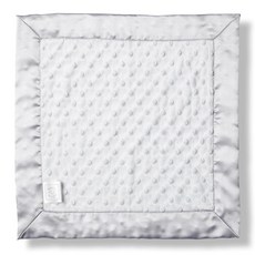 SwaddleDesigns Baby Lovie 작은 애착 담요 새틴 트림이 있는 플러시 도트 파스텔 핑크 바탕에 화이트 미니 모드 서클 36 x 36cm(14 x 14인치), Sterling Trim