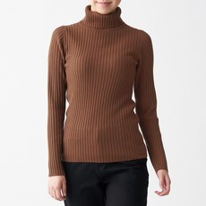 무인양품 MUJI 여성 와이드 리브 워셔블 터틀넥 스웨터 BAA04A0A