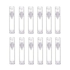 NMT 12PCS 클리어 빈 휴대용 리필 에어리스 진공 펌프 병 화장품 메이크업 크림 로션 샘플 여행 포장 세 [10ml／0.34 Ounce] - P0820085RXLDR19, 10ml／0.34 Ounce