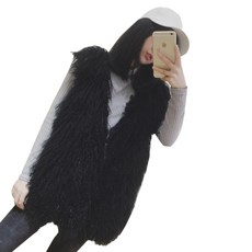여자 부클 페이크퍼 털조끼 퍼 베스트