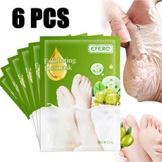 각질 제거 발 마스크 껍질 벗기기 보습 양말 페디큐어, 10.Olives 6 packs