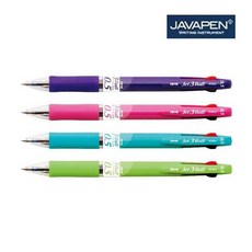 자바 제트3색볼펜 0.5mm 색상랜덤 필기구 펜, 케이스색상랜덤