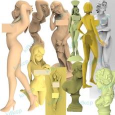 여성용 CNC 파일 4 축 3D STL 형식 모델 디자인 파워밀 아스파이어 라우터 디지털 컬렉션 소녀, 1개