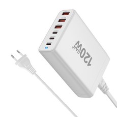 3.0 USB C타입 PD 고속 충전기 휴대폰 120W GaN 6 포트, 04 EU-white-120W