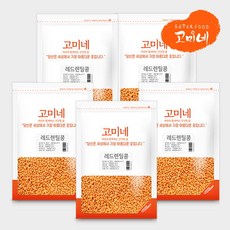 고미네 볶은렌틸콩(레드) 무첨가 곡물간식, 150g, 5개