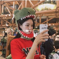 고깔모자 엽기 생일 모자커플 두건 악어 모자 남자친구 선물 기념 짖궂은장난 소품 귀여운, T01-녹색 모자 악어 대단히 아름답다/프리사이즈