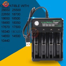 USB 독립 충전 휴대용 전자 18650 18500 16340 14500 26650 배터리 충전기 4.2V 리튬 이온, [02] 2 Slots US