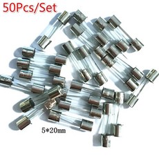 유리관 휴즈 50 개몫 0.2a 0.5a 1a 2a 3a 5a 6a 8a 10a 15a250v 새로운 느린 불어 퓨즈 5mm x 20mm, 1개